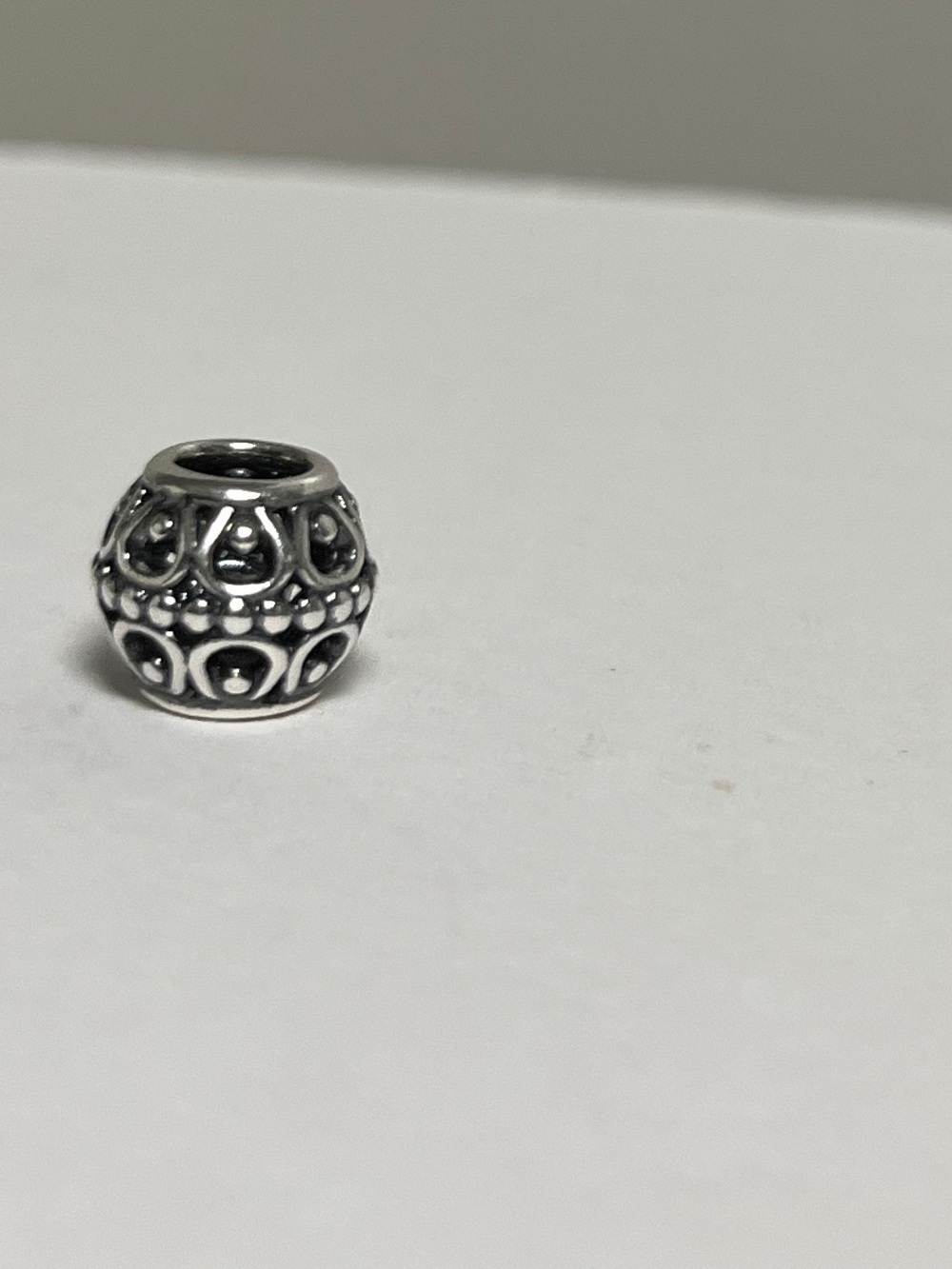 Ornate Silver Filigree Bracelet Bead - Silver Charm